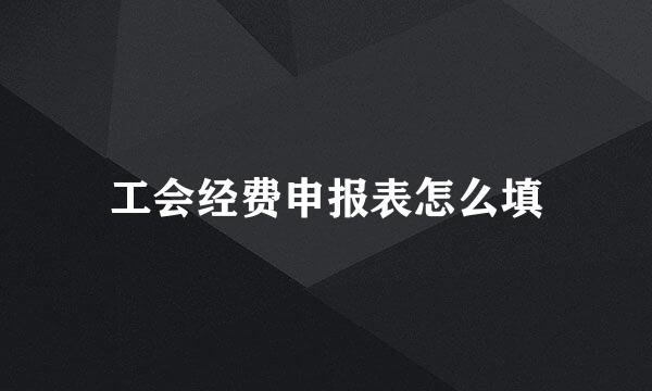 工会经费申报表怎么填