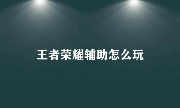 王者荣耀辅助怎么玩