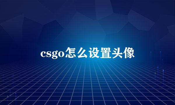 csgo怎么设置头像