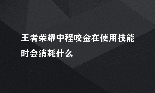 王者荣耀中程咬金在使用技能时会消耗什么
