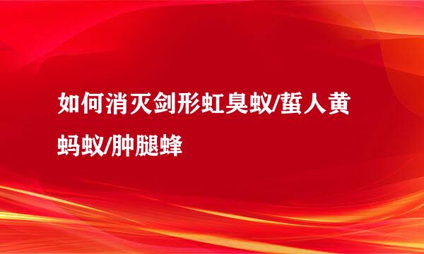 如何消灭剑形虹臭蚁/蜇人黄蚂蚁/肿腿蜂