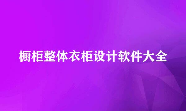 橱柜整体衣柜设计软件大全