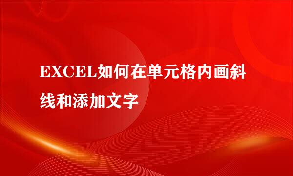 EXCEL如何在单元格内画斜线和添加文字