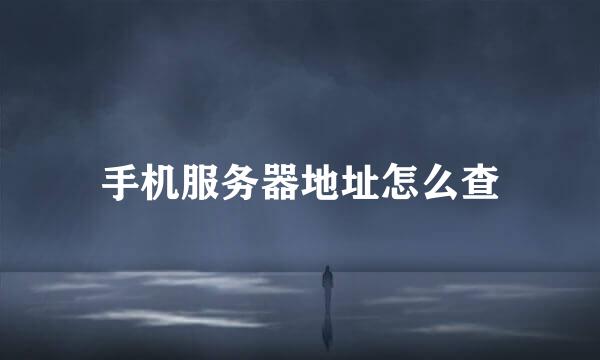 手机服务器地址怎么查