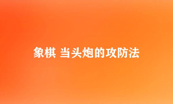 象棋 当头炮的攻防法