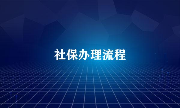 社保办理流程