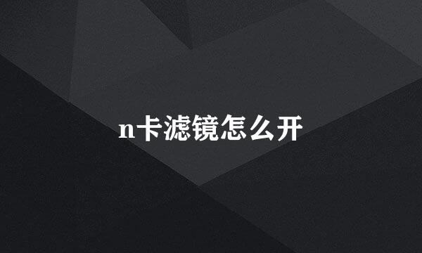 n卡滤镜怎么开