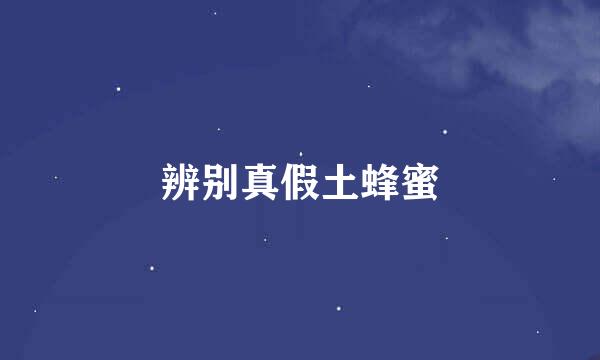 辨别真假土蜂蜜