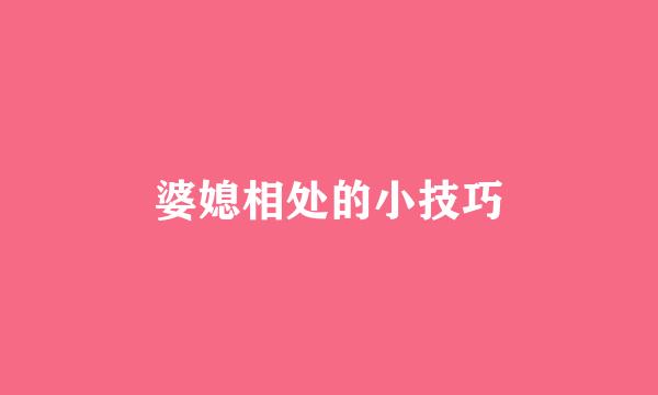婆媳相处的小技巧