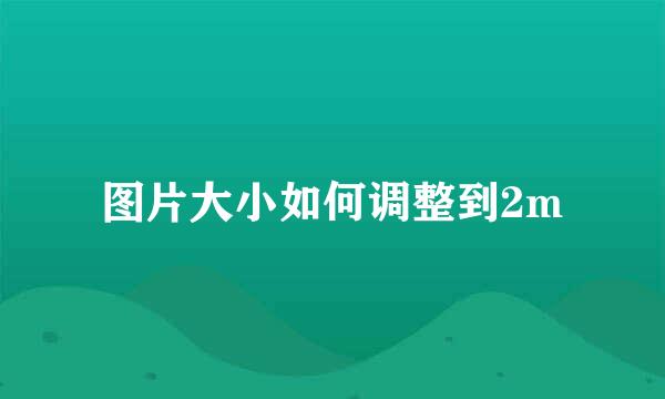 图片大小如何调整到2m