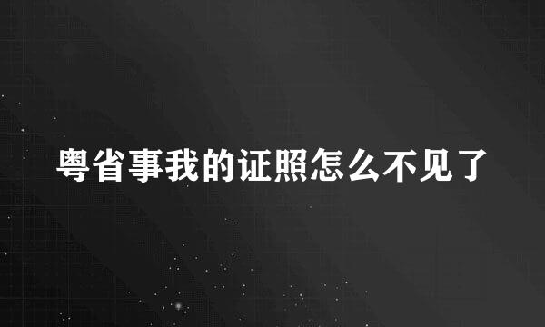 粤省事我的证照怎么不见了