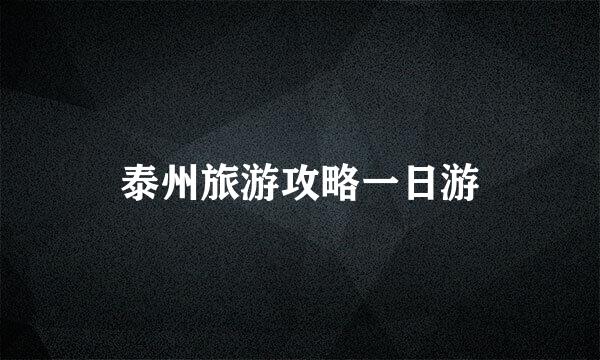 泰州旅游攻略一日游