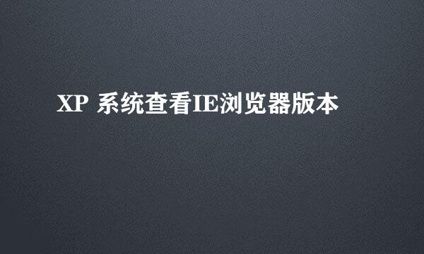 XP 系统查看IE浏览器版本