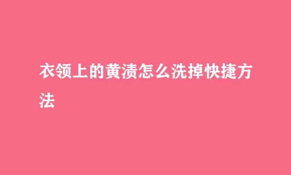 衣领上的黄渍怎么洗掉快捷方法
