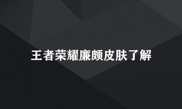 王者荣耀廉颇皮肤了解