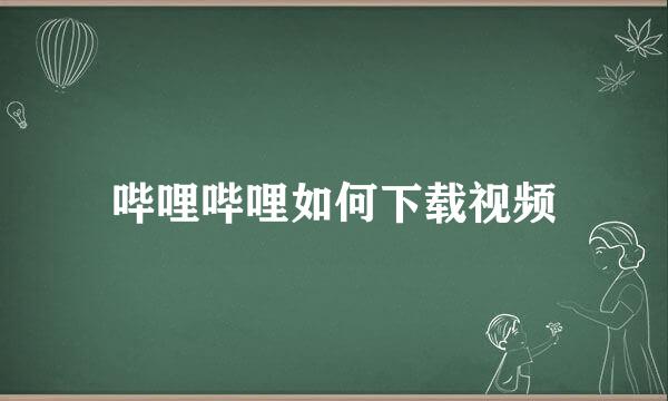 哔哩哔哩如何下载视频