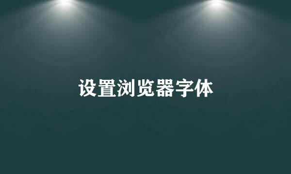 设置浏览器字体
