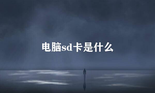 电脑sd卡是什么