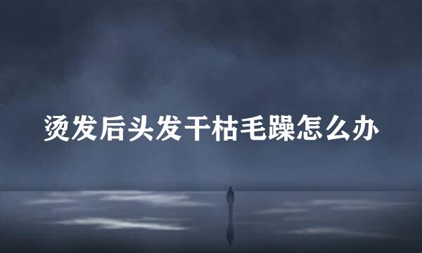 烫发后头发干枯毛躁怎么办