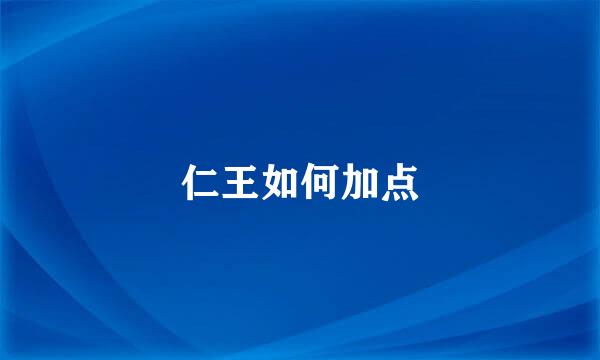 仁王如何加点