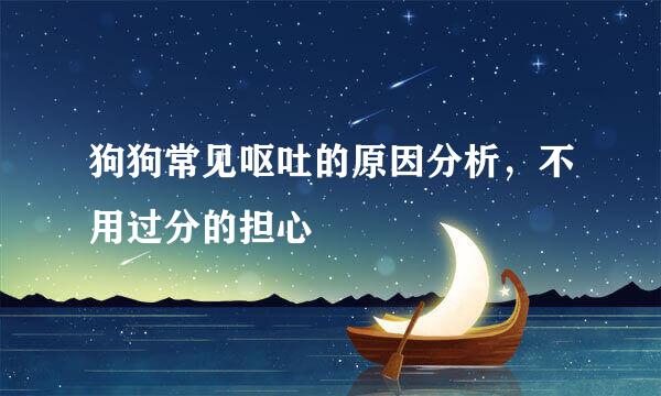 狗狗常见呕吐的原因分析，不用过分的担心