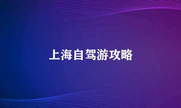 上海自驾游攻略