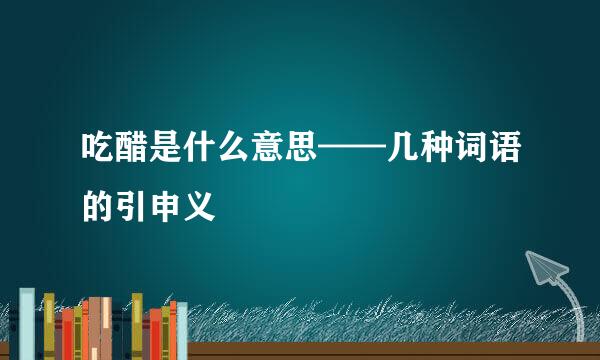 吃醋是什么意思——几种词语的引申义