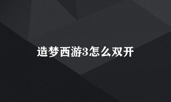 造梦西游3怎么双开