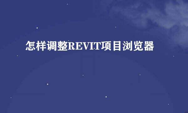 怎样调整REVIT项目浏览器