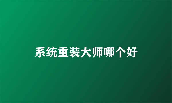 系统重装大师哪个好
