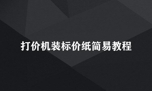 打价机装标价纸简易教程