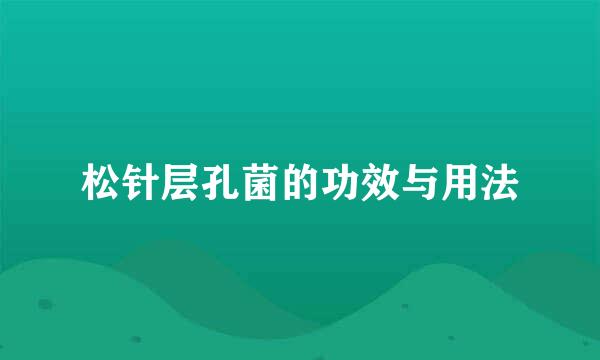 松针层孔菌的功效与用法