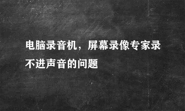 电脑录音机，屏幕录像专家录不进声音的问题