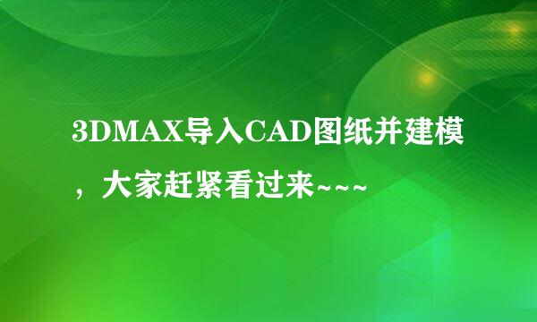 3DMAX导入CAD图纸并建模，大家赶紧看过来~~~