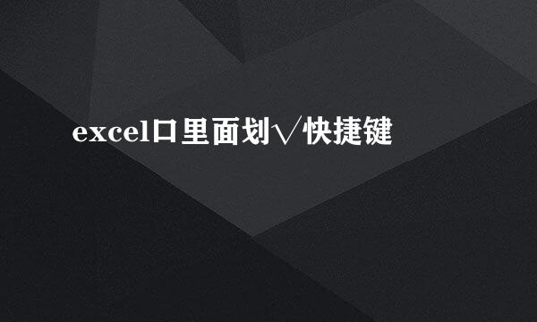 excel口里面划√快捷键