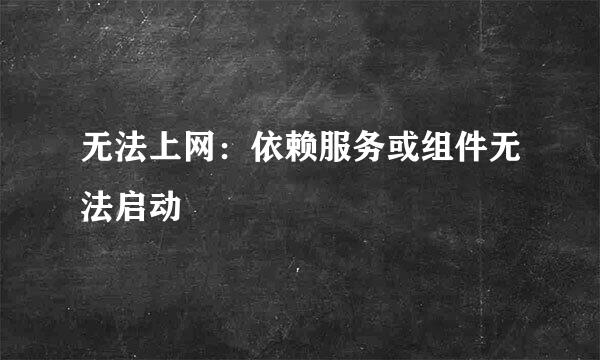 无法上网：依赖服务或组件无法启动