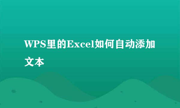 WPS里的Excel如何自动添加文本