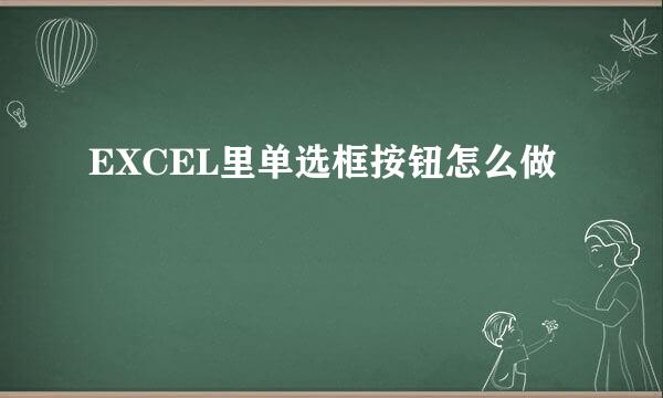 EXCEL里单选框按钮怎么做