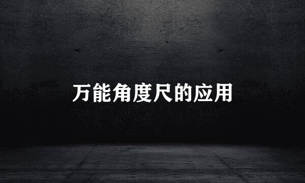 万能角度尺的应用