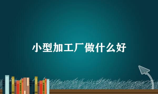 小型加工厂做什么好