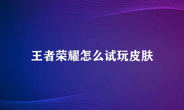 王者荣耀怎么试玩皮肤
