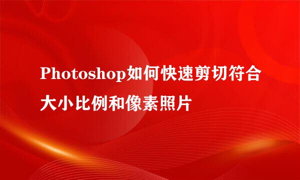 Photoshop如何快速剪切符合大小比例和像素照片