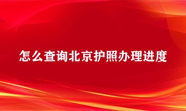 怎么查询北京护照办理进度