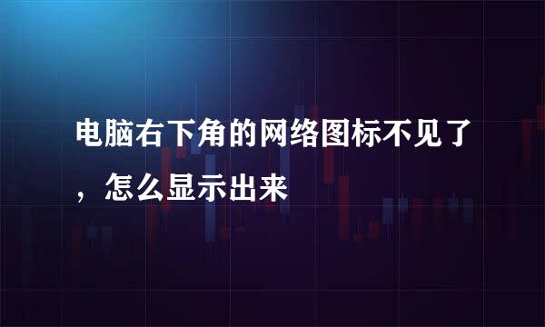 电脑右下角的网络图标不见了，怎么显示出来