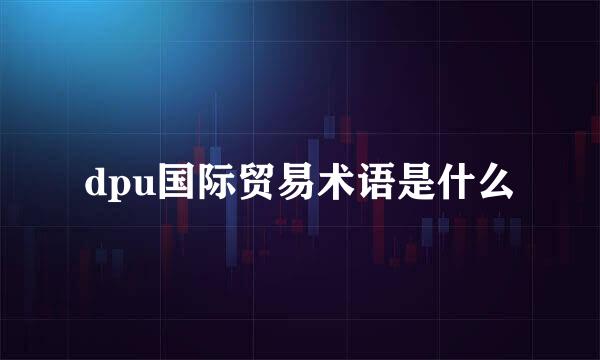 dpu国际贸易术语是什么