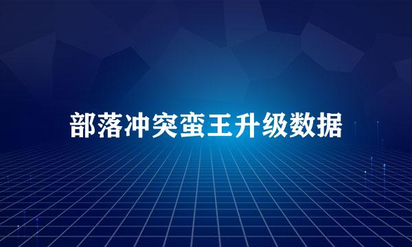 部落冲突蛮王升级数据