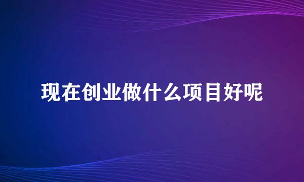 现在创业做什么项目好呢