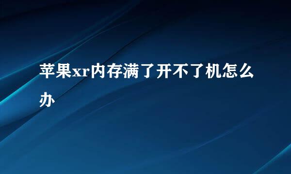 苹果xr内存满了开不了机怎么办