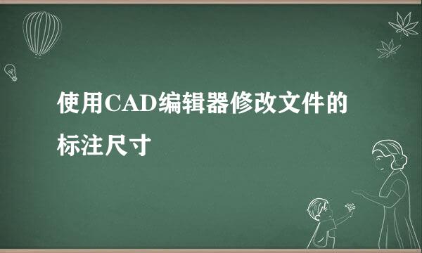 使用CAD编辑器修改文件的标注尺寸