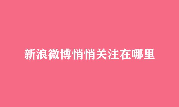新浪微博悄悄关注在哪里